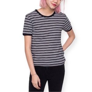 Obey Pratt Black & White Striped T-Shirt with a bonus skirt shirt and skirt set